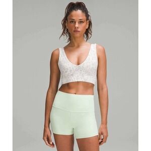 Lululemon Align V-Neck Bra Light Support Cheetah Camo Antique White Size 4